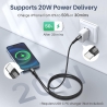 Raviad  USB-C/Lightning kábel 1 m - čierny