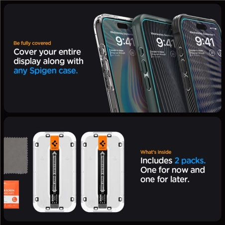 Spigen Glass TR EZ FIT 2 pack, transparency- iPhone 15 Pro Max