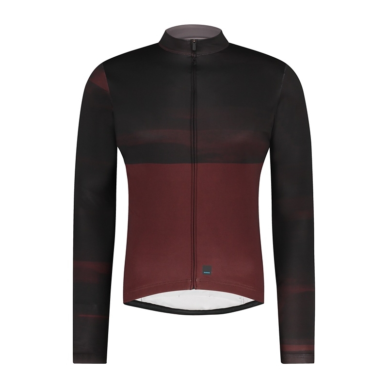 Shimano Vertex printed long sleeves jersey, coffee