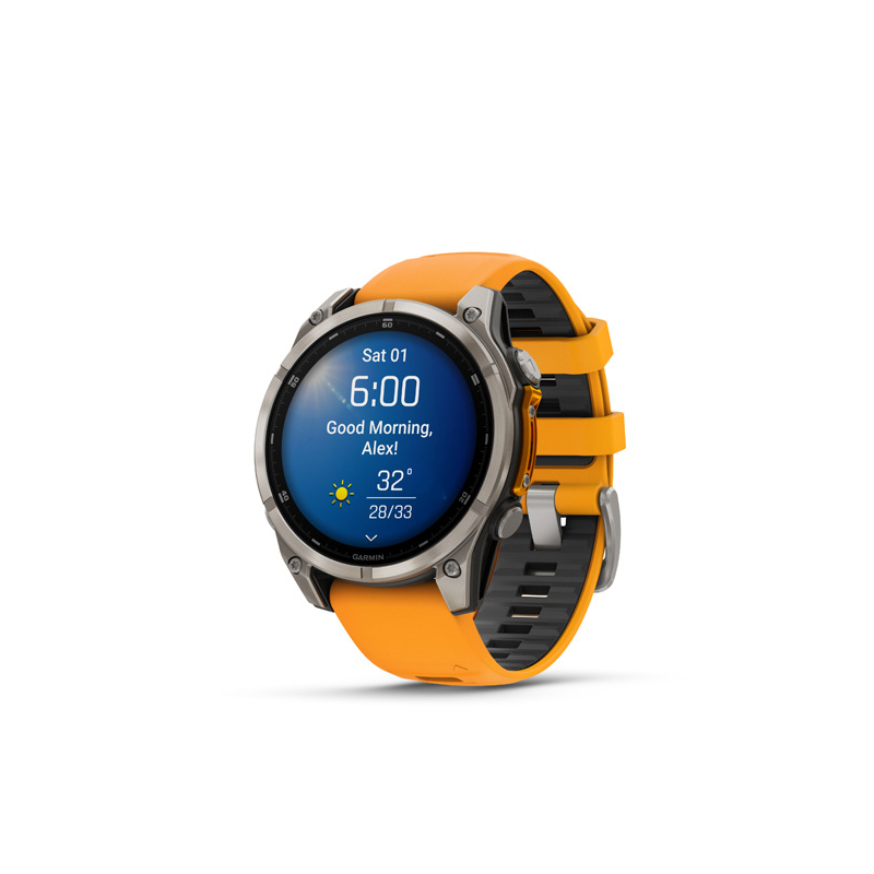 Garmin fenix 8 - 47mm, AMOLED, Sapphire, Titanium, Spark Orange/Graphite band