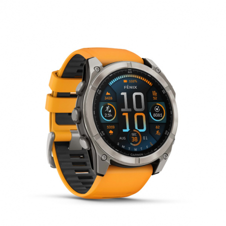 Garmin fenix 8 - 51mm, AMOLED, Sapphire, Titanium, Spark Orange/Graphite band