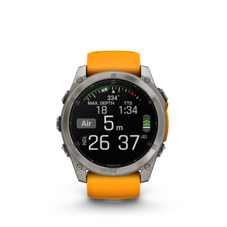 Garmin fenix 8 - 51mm, AMOLED, Sapphire, Titanium, Spark Orange/Graphite band