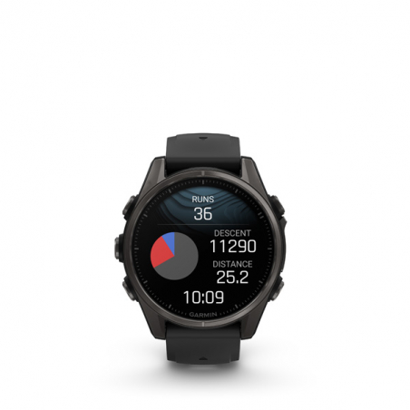 Garmin fenix 8 - 43mm, AMOLED, Sapphire, Carbon Gray DLC Titanium, Black/Pebble Gray band