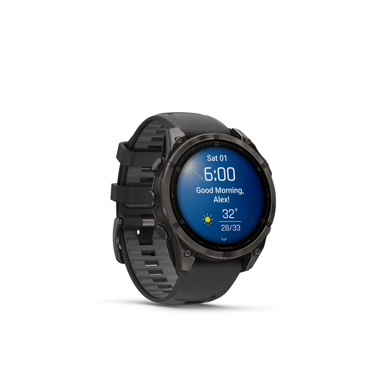 Garmin fenix 8 - 47mm, AMOLED, Sapphire, Carbon Gray DLC Titanium, Black/Pebble Gray band