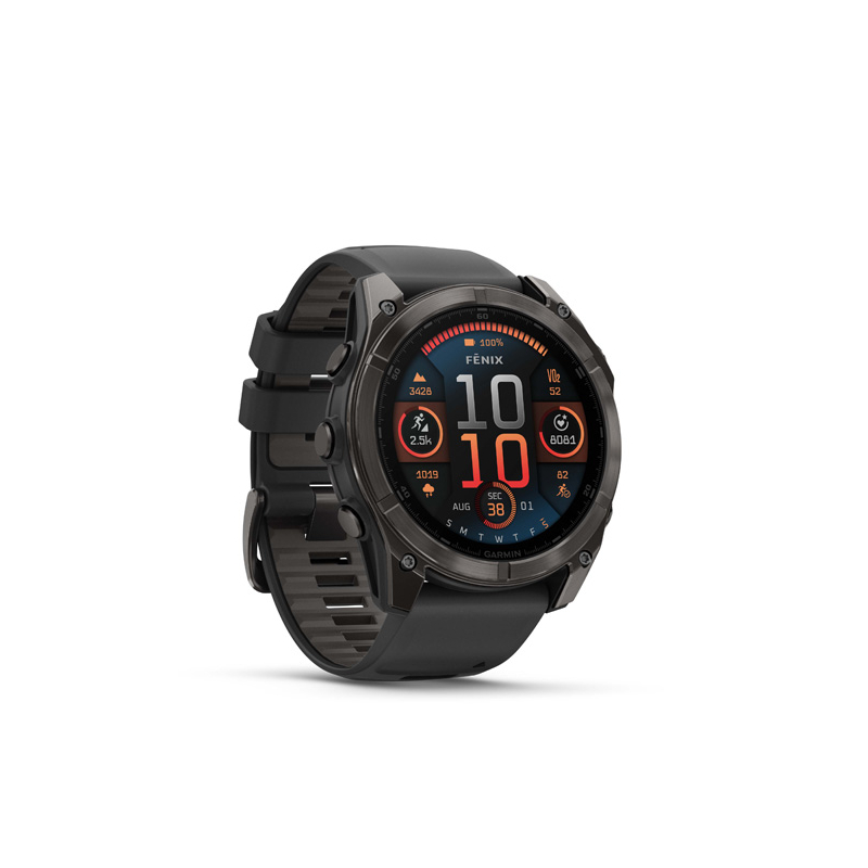 Garmin fenix 8 - 51mm, AMOLED, Sapphire, Carbon Gray DLC Titanium, Black/Pebble Gray band