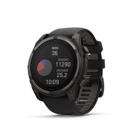 Garmin fenix 8 - 51mm, Sapphire Solar, Carbon Gray DLC Titanium, Black/Pebble Gray band