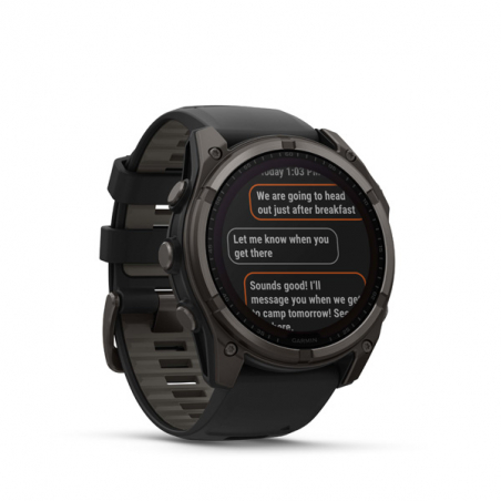 Garmin fenix 8 - 51mm, Sapphire Solar, Carbon Gray DLC Titanium, Black/Pebble Gray band