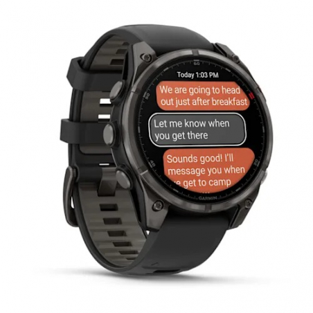 Garmin fenix 8 Pro - 47mm, AMOLED, Sapphire, Carbon Gray DLC Titanium, Black/Pebble Gray band