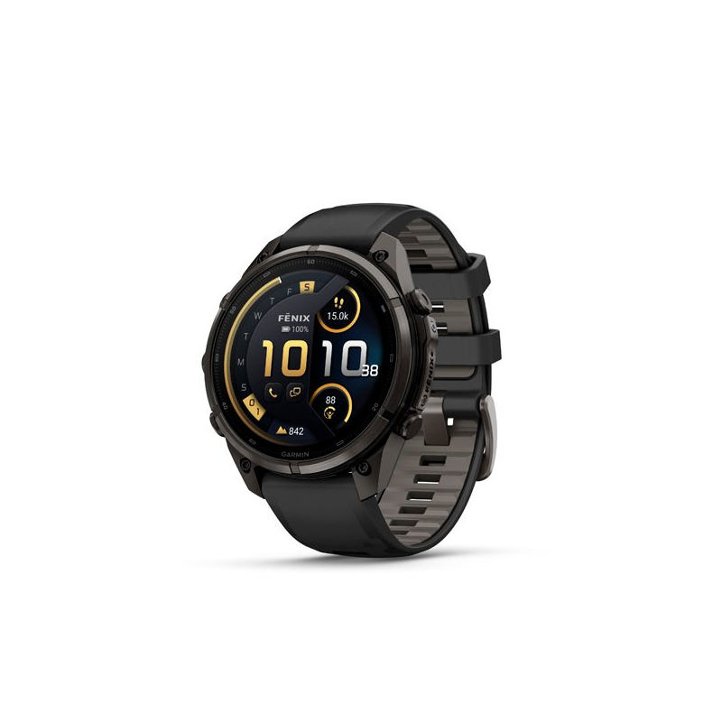 Garmin fenix 9 Pro - inReach, 47mm, AMOLED, Sapphire, Carbon Gray DLC Titanium, Black/Pebble Gray band