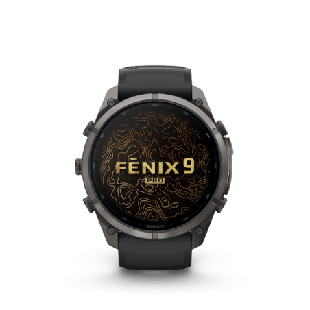 Garmin fenix 9 Pro - 51mm, AMOLED, Sapphire, Carbon Gray DLC Titanium, Black/Pebble Gray band