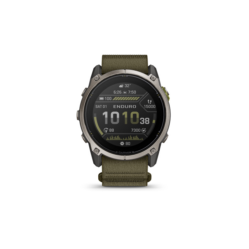 Garmin Enduro 4, Sapphire Solar, Titanium, Dark olive ComfortFit Fabric band