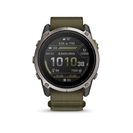 Garmin Enduro 4, Sapphire Solar, Titanium, Dark olive ComfortFit Fabric band