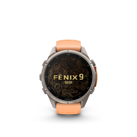 Garmin fenix 9 Pro - inReach, 43mm, AMOLED, Sapphire, Titanium, Shell Pink/Autumn Orange band