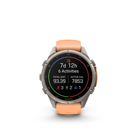 Garmin fenix 9 Pro - inReach, 43mm, AMOLED, Sapphire, Titanium, Shell Pink/Autumn Orange band