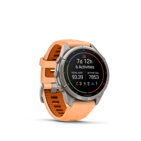 Garmin fenix 9 Pro - inReach, 43mm, AMOLED, Sapphire, Titanium, Shell Pink/Autumn Orange band