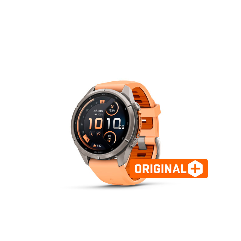 Garmin fenix 9 Pro - inReach, 43mm, AMOLED, Sapphire, Titanium, Shell Pink/Autumn Orange band