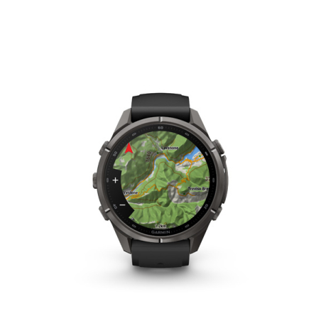 Garmin fenix 9 Pro - inReach, 43mm, AMOLED, Sapphire, Carbon Gray DLC Titanium, Black/Pebble Gray band