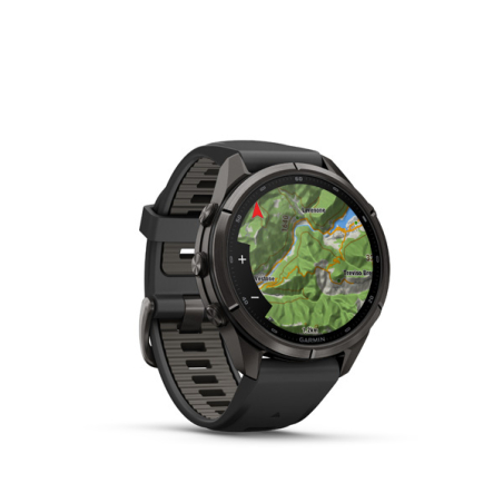 Garmin fenix 9 Pro - inReach, 43mm, AMOLED, Sapphire, Carbon Gray DLC Titanium, Black/Pebble Gray band