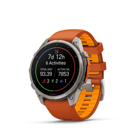 Garmin fenix 9 Pro - inReach, 51mm, AMOLED, Sapphire, Titanium, Autumn Orange/Spark Orange band