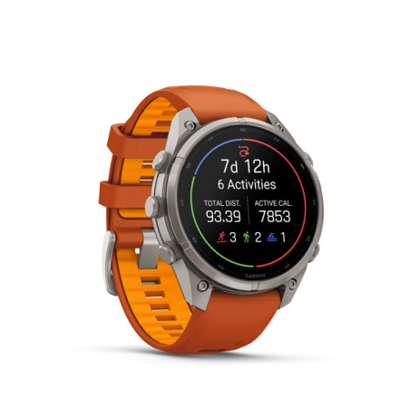 Garmin fenix 9 Pro - inReach, 51mm, AMOLED, Sapphire, Titanium, Autumn Orange/Spark Orange band