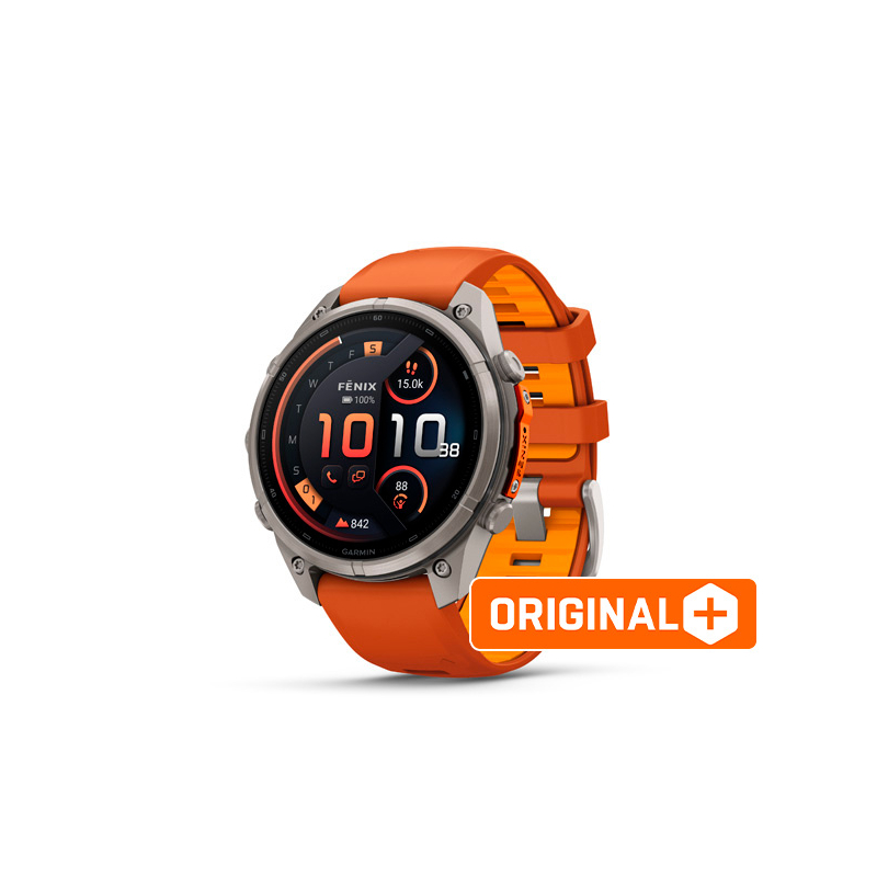 Garmin fenix 9 Pro - inReach, 51mm, AMOLED, Sapphire, Titanium, Autumn Orange/Spark Orange band