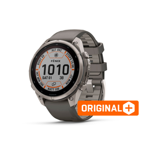 Garmin fenix 9 Pro - inReach, 47mm, Sapphire Solar, Titanium, Pebble Gray/Silver Gray band