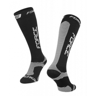 Ponožky FORCE ATHLETIC PRO KOMPRES, čierne, Vel:L-XL (42-47)