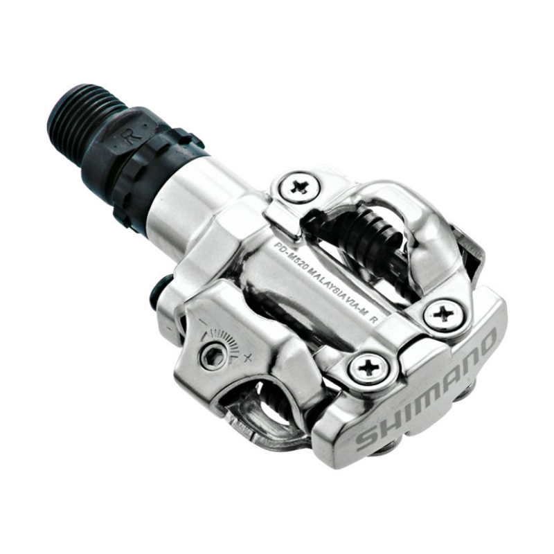 Pedále Shimano SPD PD-M520 + kufre, strieborné Pedále Shimano SPD PD-M520 + kufre, strieborné