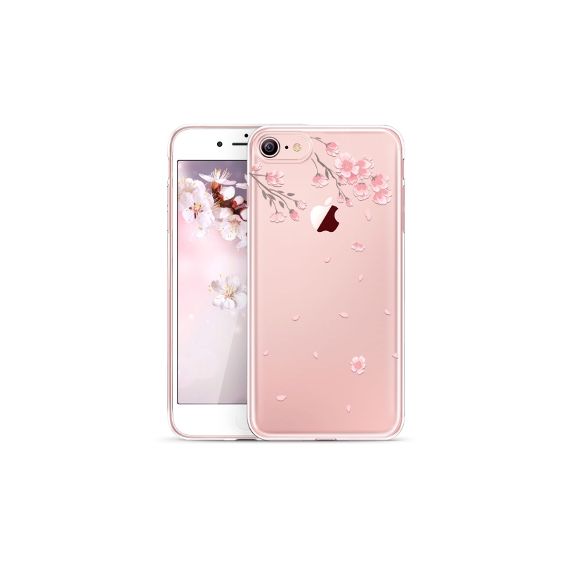 Puzdro ESR Mania Cherry Blossoms pre iPhone SE (2020) / 8 / 7, priehľadné