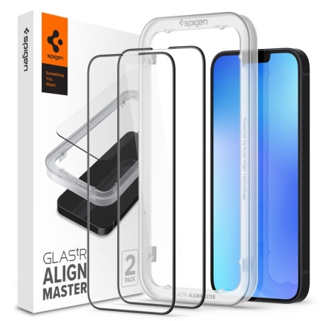 Spigen tR Align Master 2 Pack, FC black - tvrdené sklo pre iPhone 14 / 13 Pro / 13